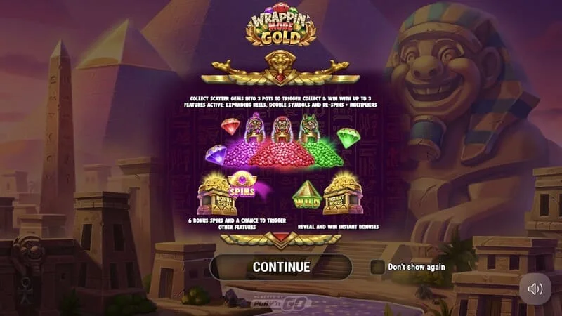 Wrappin' More Gold - Hauptmenü mit Mumie und Pyramiden